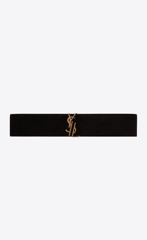 Monogram Deconstructed Buckle Belt In Black Suede