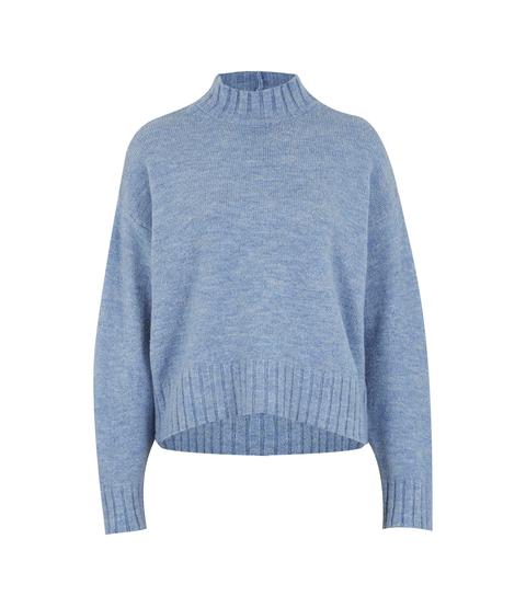 Pale Blue High Neck Jumper New Look