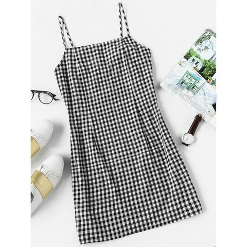 Gingham Print Cami Dress