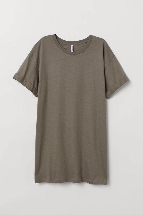 H & M - T-shirt Lunga - Verde