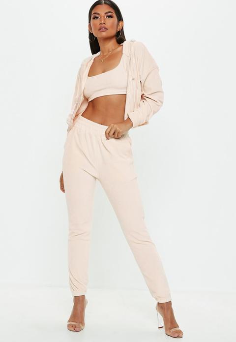 Nude Velour Basic Joggers, Stone