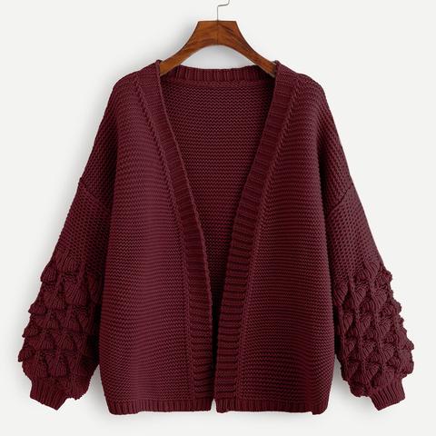 Cardigan All Uncinetto Con Maniche A Sbuffo From Shein On 21 Buttons