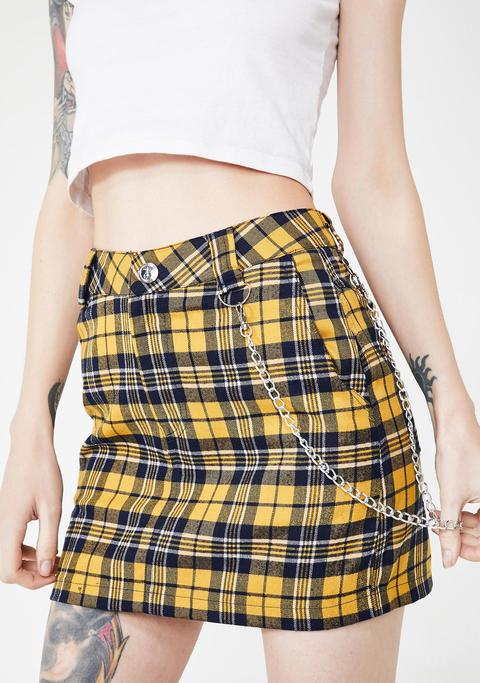 Honey Loose Cannon Plaid Skirt