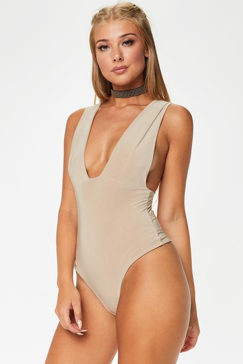 Cassie Nude Plunge Bodysuit