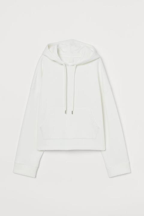 Boxy Hooded Top - White