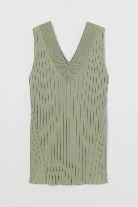 Ribbed Sweater Vest - Green