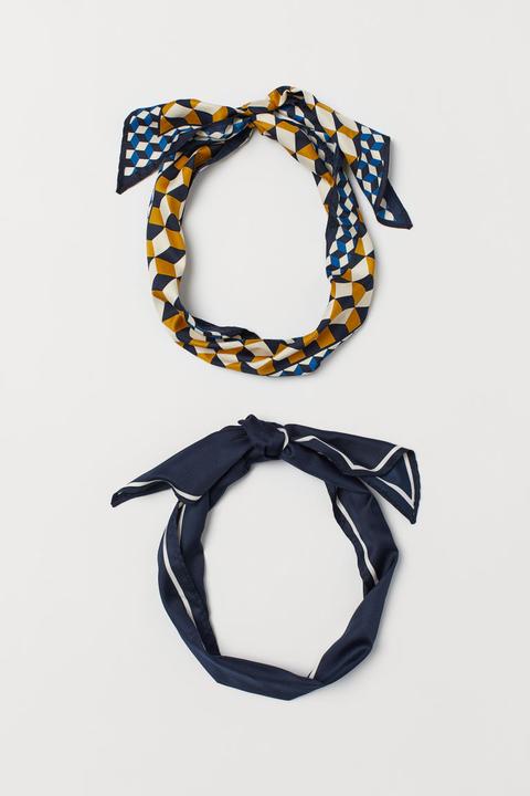 H & M - Foulard Per Capelli, 2 Pz - Blu