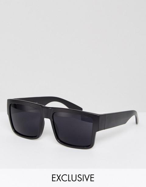 Gafas De Sol Negras Con Montura Cuadrada De Reclaimed Vintage Inspired