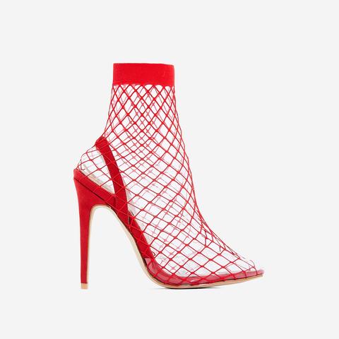 red perspex heels
