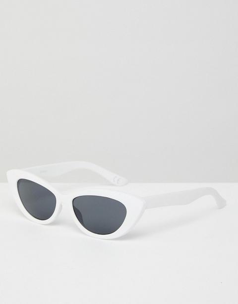 Asos Small Pointy Cat Eye Sunglasses-white