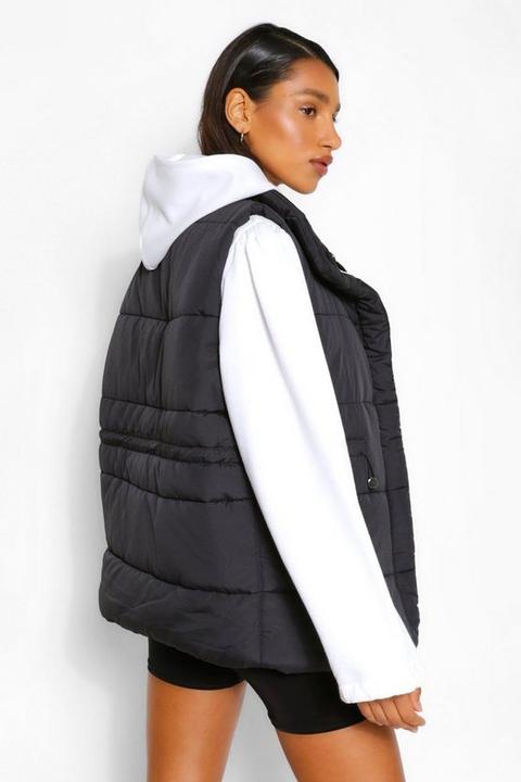 funnel neck waist detail puffer