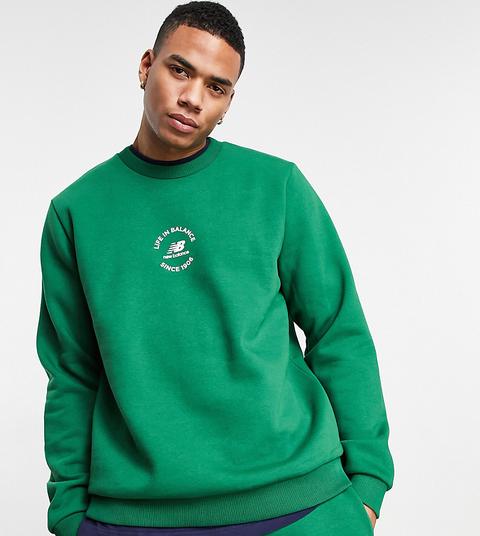 New Balance Life In Balance Sweatshirt In Green - Exclusive To Asos