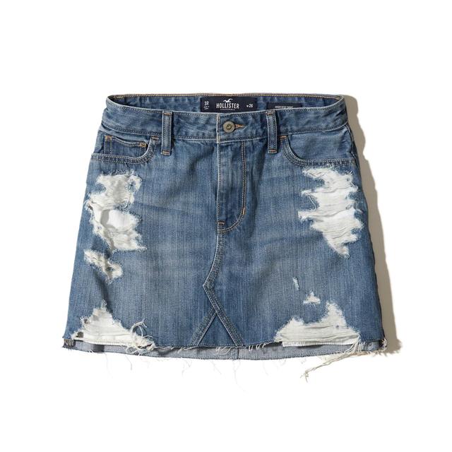 hollister jean skirt