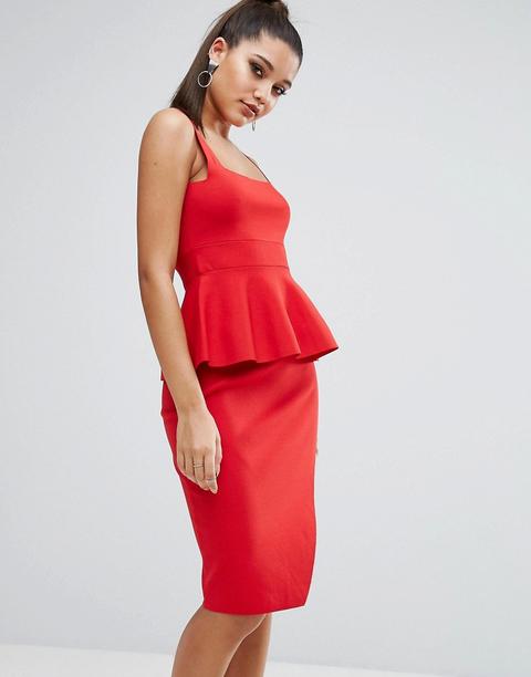 Kendall + Kylie - Top Peplo Traforato - Rosso