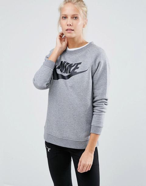 Sudadera En Gris Con Logo Grande Futura Rally De Nike