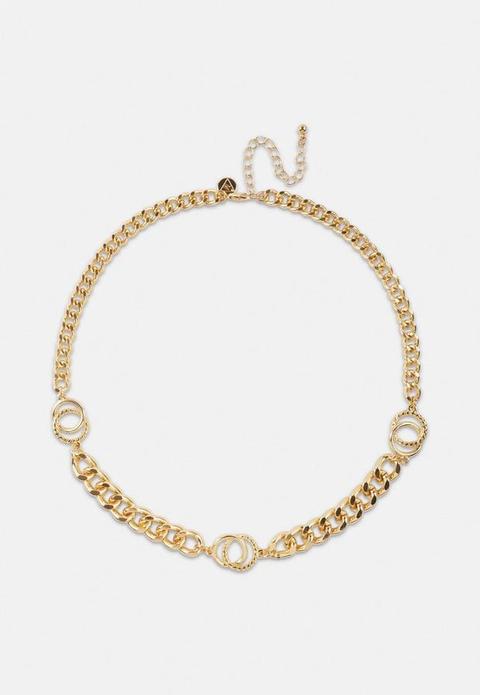 Gold Look Triple Link Chain Necklace, Gold