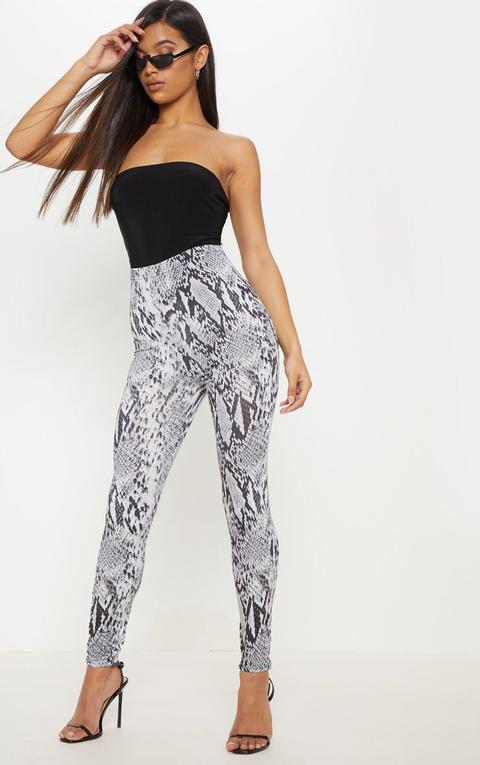 Grey Snake Print Soft Touch Legging