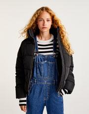 Quilted Jacket With Funnel Collar