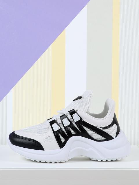 Zapatillas De Sueña Gruesa Con Malla De Dos Colores