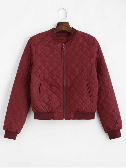 wine red bomber jacket
