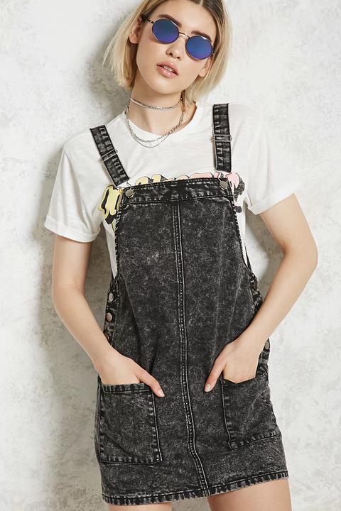 Acid Wash Overall Dress