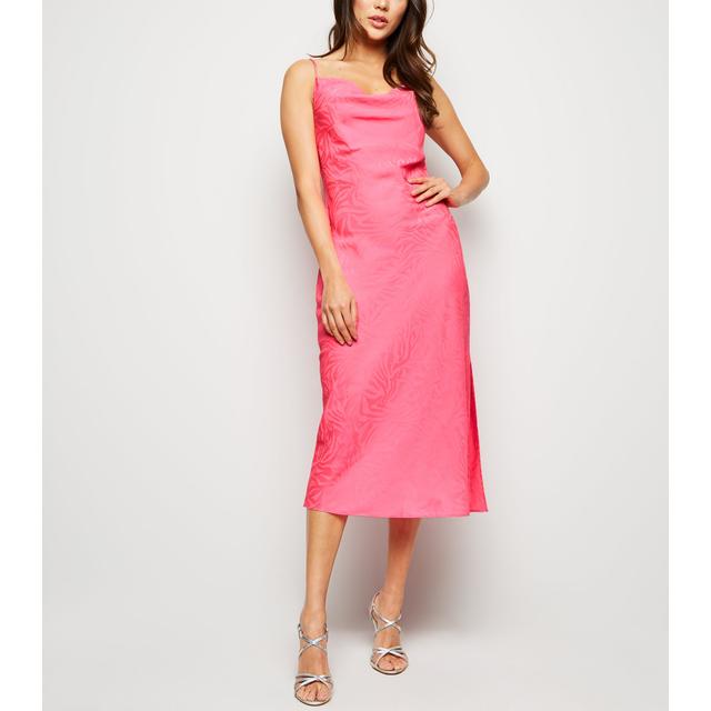new look pink satin dress