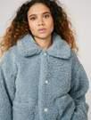 Blue Teddy Pearl Borg Button Jacket