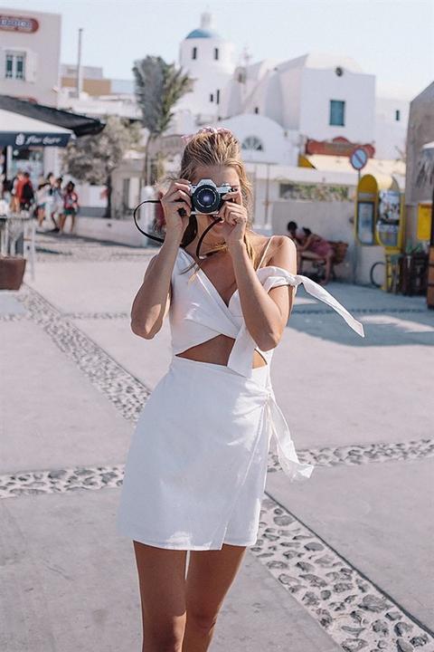 White Twist Dress