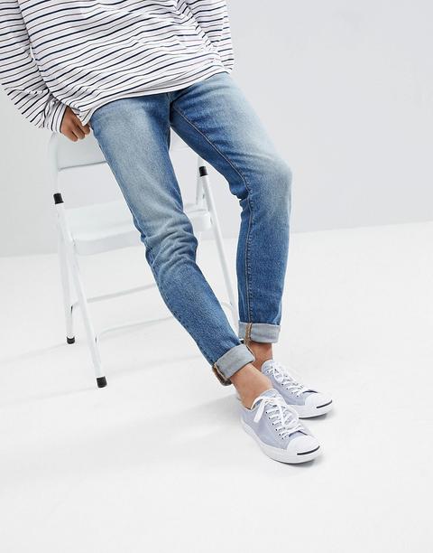 Asos Design - Jeans Skinny Blu Medio Slavato Vintage - Blu