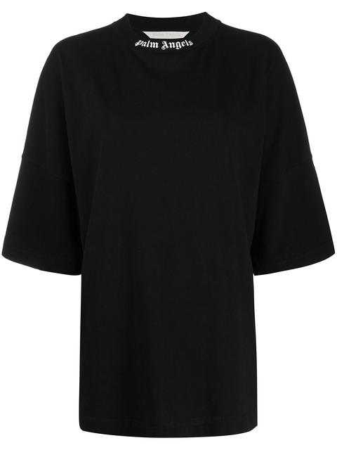 Palm Angels T-shirt Oversize À Logo Imprimé - Noir