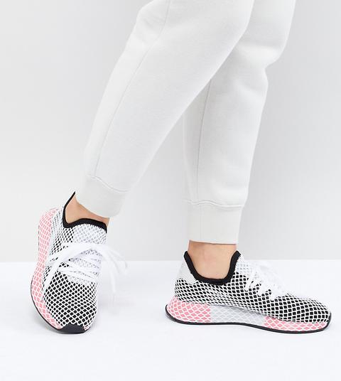Adidas Originals Deerupt Trainers In Black And Pink - Black