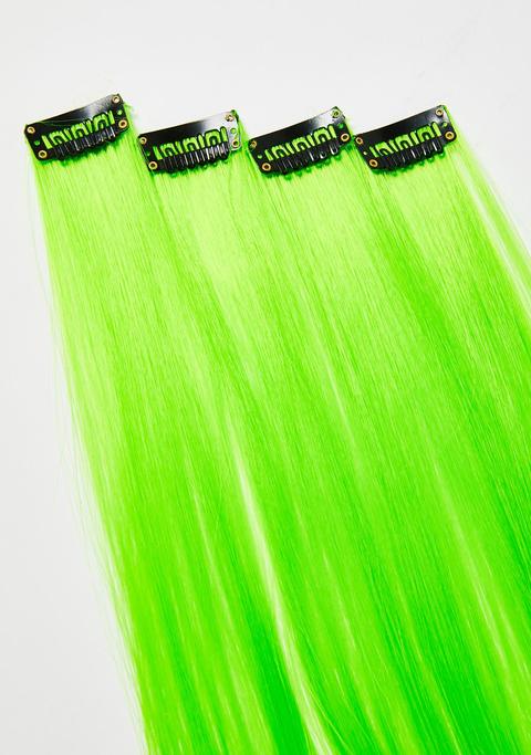 green hair extensions