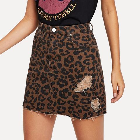 Minifalda Vaquera Animal Print