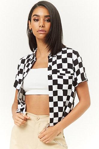 Checkered top forever store 21