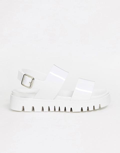 Asos Design Fadey Chunky Jelly Flat Sandals - White