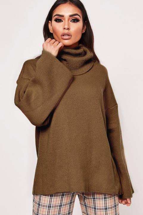 Bianca Camel Turtle Neck Oversized Jumper