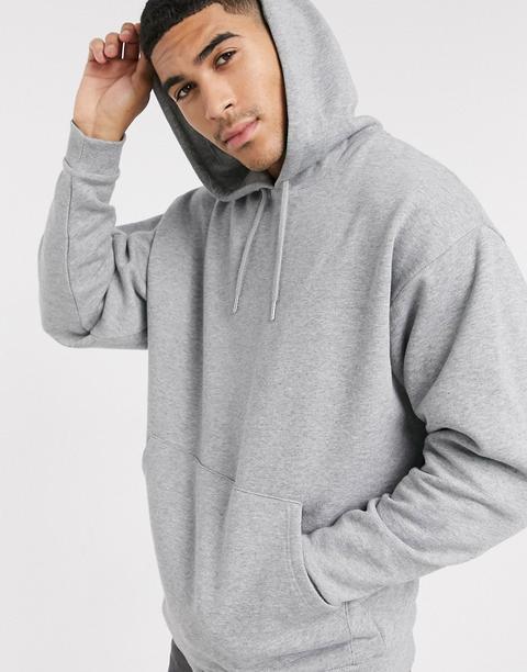 Asos Design Oversized Hoodie In Grey Marl