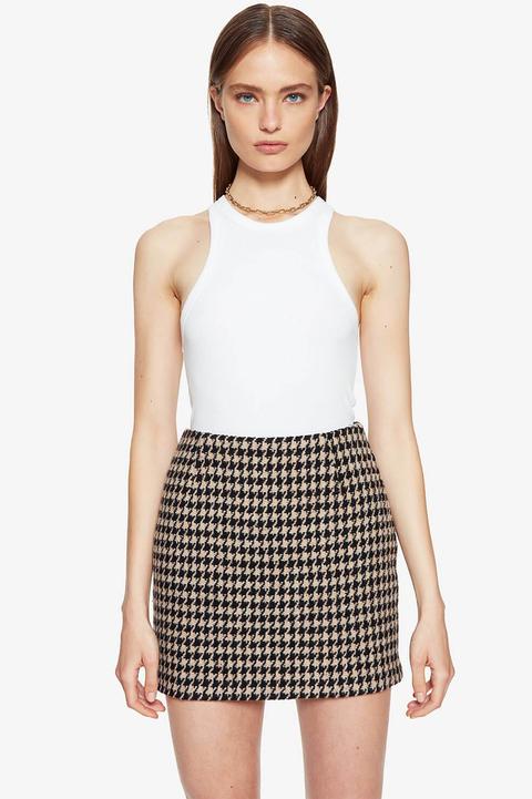 Anine Bing Marie Skirt In Houndstooth