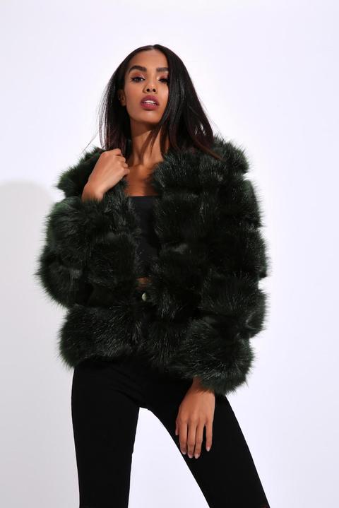 Green Faux Fur Coat