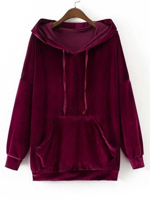 Sudadera Con Capucha De Terciopelo Triturado De Gran Tamaño