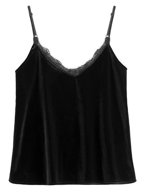 Eyelash Lace Velvet Camisole Top