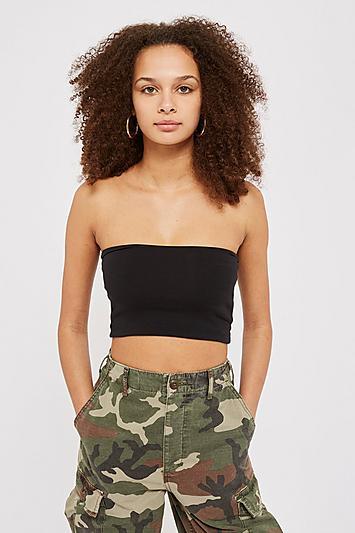 Einfarbiges Bandeau-top - Schwarz