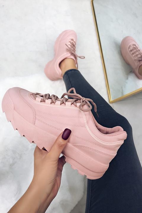 Cora Pink Chunky Platform Trainers