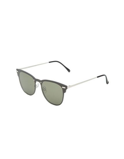 Gafas De Sol Negras Patilla Metálica