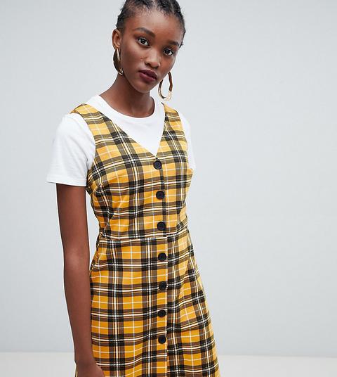 new look yellow check dress