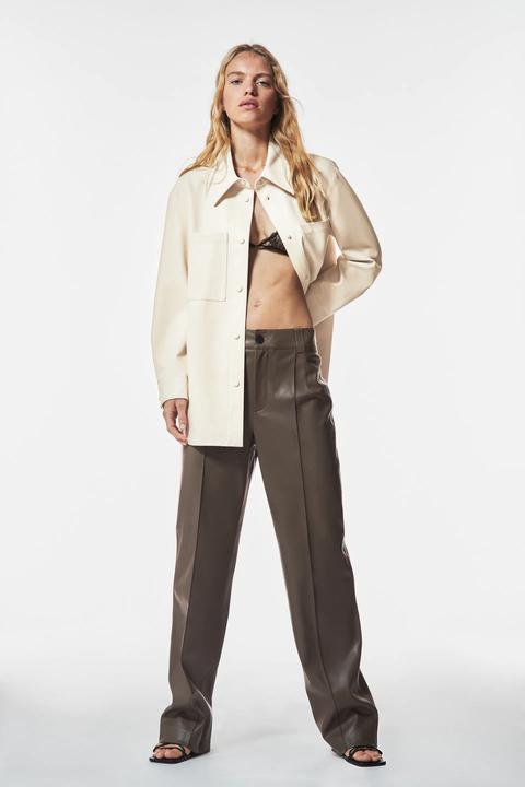 Pantalón Full Length Efecto Piel