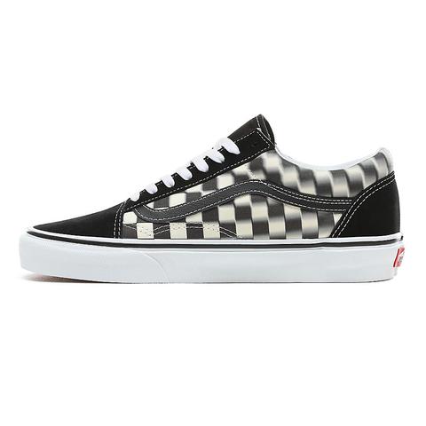 vans slip on blur checkerboard
