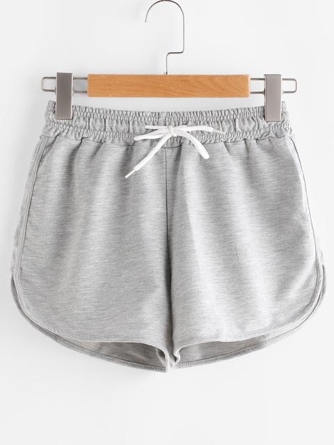 Shorts De Dolfín De Cintura Elástica Con Cordón