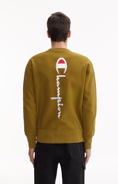 script logo back reverse weave sweatshirt