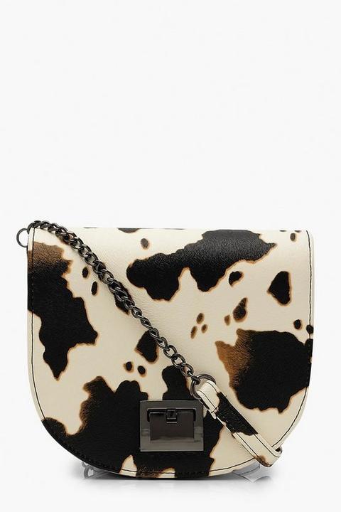 Sac En Bandoulière Imprimé Vache - Noir - Taille Unique, Noir